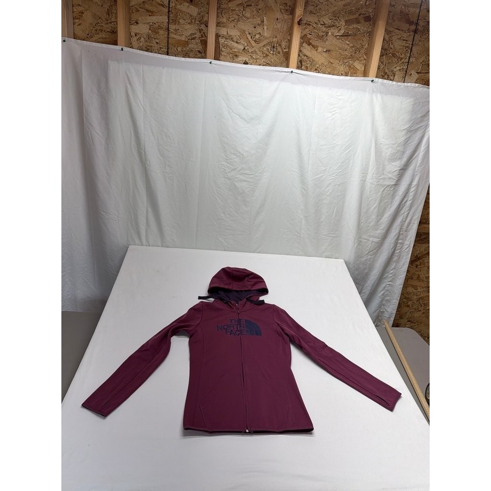 The North Face Womens Full-Zip Hoodie Purple Logo Activewear Small S Tall